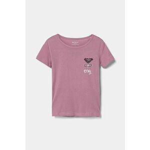 Roxy tricou de bumbac pentru copii DAY AND NIGHT A culoarea roz, ERGZT04063 imagine