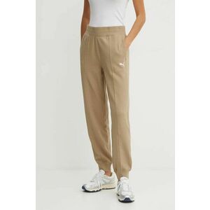 Puma pantaloni femei, culoarea bej, neted, 681634 imagine