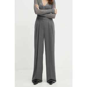 Simona Corsellini pantaloni femei, culoarea gri, lat, high waist, A24CPPA012 imagine