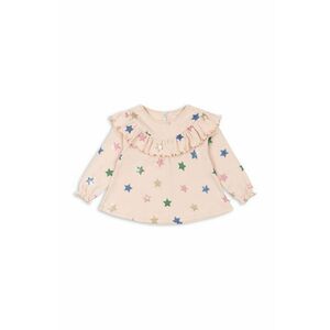 Konges Sløjd bluza de bumbac pentru copii MALLI GLITTER BLOUSE GOTS culoarea bej, modelator, KS101593 imagine