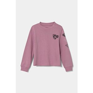 Roxy longsleeve din bumbac pentru copii LET SOMEBODY GO culoarea roz, ERGZT04059 imagine