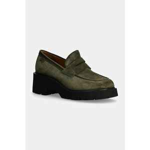 Camper mocasini din piele intoarsa Milah femei, culoarea verde, cu platforma, K201425-021 imagine