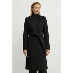 Bruuns Bazaar palton de lana CatarinaBBPerle coat culoarea negru, de tranzitie, BBW4107 imagine