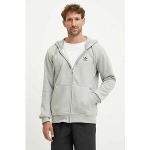 adidas Originals bluză Essential bărbați, culoarea gri, cu glugă, uni, IY7354 imagine