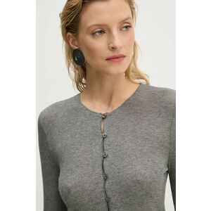 Samsoe Samsoe cardigan din amestec de lana SASONNET culoarea gri, light, F24300033 imagine