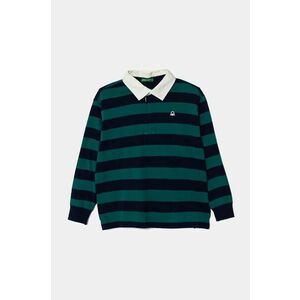 United Colors of Benetton longsleeve din bumbac pentru copii culoarea verde, modelator, 3TBXC301M imagine