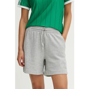 adidas pantaloni scurti All SZN femei, culoarea gri, melanj, medium waist, IY6826 imagine