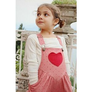 Konges Sløjd salopeta copii NOLA HEART OVERALLS GOTS culoarea roz, modelator, KS101633 imagine