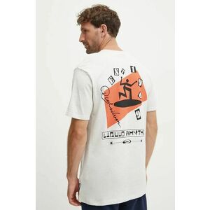 Quiksilver tricou din bumbac Quik Surfer Moe barbati, culoarea gri, cu imprimeu, AQYZT09909 imagine