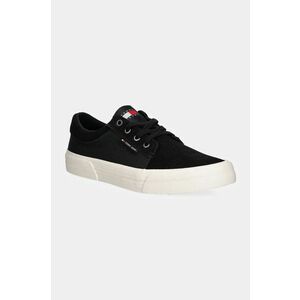 Tommy Jeans tenisi TJM VULC. SKATER MIX MATERIAL barbati, culoarea negru, EM0EM01456 imagine