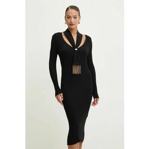 Simona Corsellini rochie culoarea negru, midi, mulata, A24CPABE03 imagine