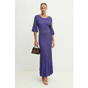 Karl Lagerfeld rochie culoarea violet, maxi, evazati, 246W1316 imagine