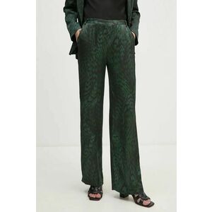 La Petite Française pantaloni PFPALPITANT femei, culoarea verde, drept, high waist, PFPALPITANT imagine