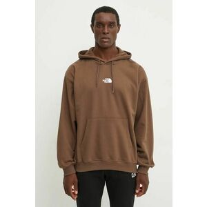 The North Face hanorac de bumbac Zumu Hoodie barbati, culoarea maro, cu glugă, cu imprimeu, NF0A89FJ1OI1 imagine