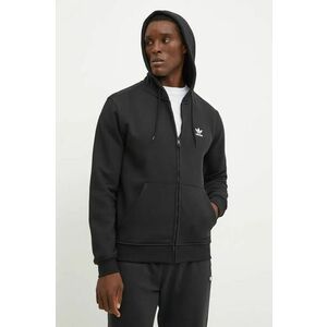 adidas Originals bluză Essential bărbați, culoarea negru, cu glugă, uni, IW5791 imagine