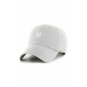 47 brand șapcă de baseball din bumbac MLB New York Yankees culoarea gri, cu imprimeu, B-BSRNR17GWS-GYB imagine