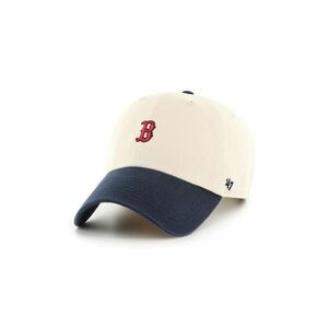 47 brand șapcă de baseball din bumbac MLB Boston Red Sox culoarea bej, cu imprimeu, B-SSTBC02GWS-NT imagine