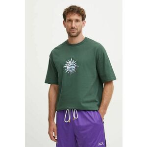 Quiksilver tricou din bumbac Spike Ball Mer barbati, culoarea verde, cu imprimeu, AQYZT09918 imagine