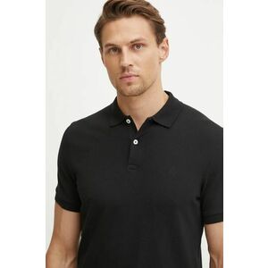 Marc O'Polo tricou polo barbati, culoarea negru, neted imagine