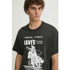 Levi's tricou din bumbac barbati, culoarea negru, cu imprimeu imagine