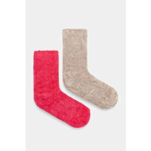 Juicy Couture sosete FELICIA COSY SOCK 2 PACK femei, culoarea roz, JCAXS224715 imagine