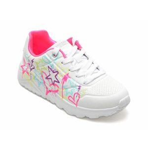 Pantofi sport SKECHERS albi, UNO LITE, din piele ecologica imagine