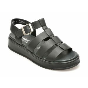 Sandale casual RIEKER negre, W0804, din piele naturala imagine