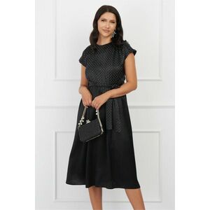 Rochie DY Fashion neagra cu strasuri pe bust si curea in talie imagine