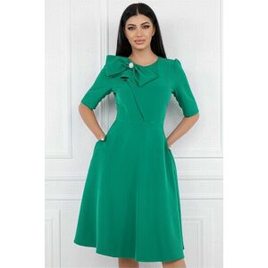 Rochie MBG verde cu funda maxi pe bust imagine