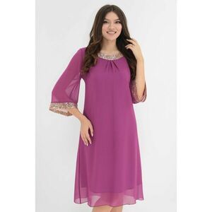 Rochie din voal magenta accesorizata cu paiete aurii imagine