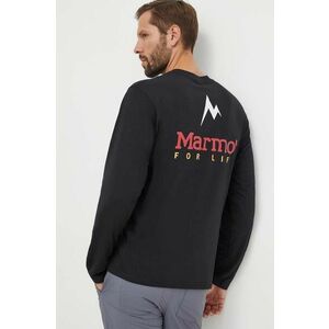 Marmot longsleeve sport Marmot For Life culoarea negru, cu imprimeu imagine