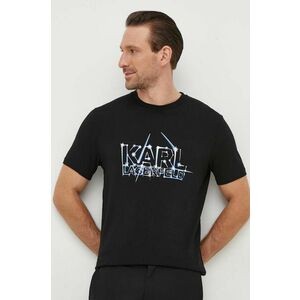 Karl Lagerfeld tricou barbati, culoarea negru, cu imprimeu imagine