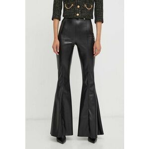 Elisabetta Franchi pantaloni femei, culoarea negru, evazati, high waist imagine