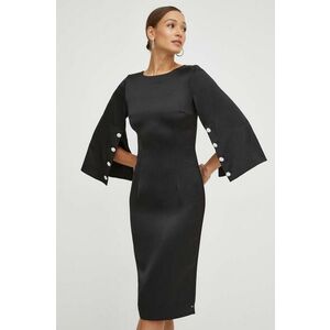 Nissa rochie culoarea negru, midi, drept imagine