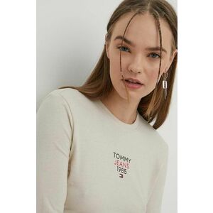 Tommy Jeans longsleeve femei, culoarea bej DW0DW17358 imagine