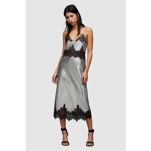 AllSaints rochie Ophelia culoarea gri, midi, drept imagine