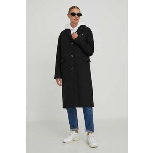 Tommy Jeans palton din lână culoarea negru, de tranziție DW0DW17232 imagine