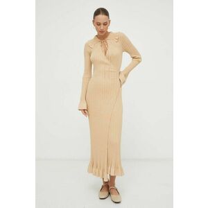 By Malene Birger rochie culoarea bej, maxi, mulata imagine