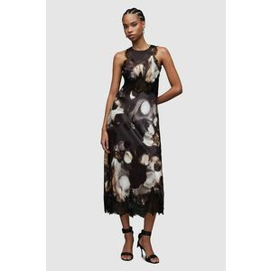 AllSaints rochie din amestec de matase Alula culoarea gri, maxi, drept imagine