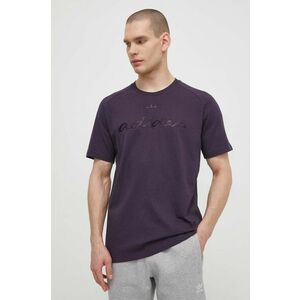 adidas Originals tricou din bumbac Fashion Graphic bărbați, culoarea violet, uni, IT7493 imagine