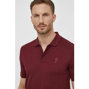 Karl Lagerfeld tricou polo barbati, culoarea bordo, cu imprimeu imagine