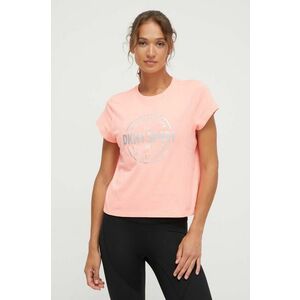 Dkny tricou din bumbac femei, culoarea roz imagine