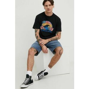 Quiksilver tricou din bumbac barbati, culoarea negru, cu imprimeu imagine