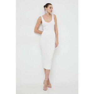 Bardot rochie culoarea alb, maxi, mulata imagine