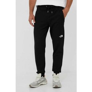 The North Face pantaloni de bumbac barbati, culoarea negru, cu imprimeu imagine