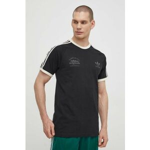 adidas Originals tricou din bumbac bărbați, culoarea negru, cu imprimeu IS1413 imagine