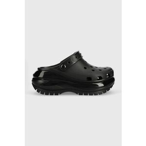 Crocs papuci Classic Mega Crush Clog femei, culoarea negru, cu platformă 207988 imagine