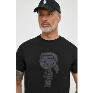 Karl Lagerfeld tricou din bumbac bărbați, culoarea negru, cu imprimeu 542241.755425 imagine