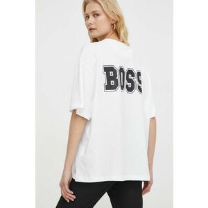 BOSS Orange tricou din bumbac femei, culoarea bej 50520478 imagine