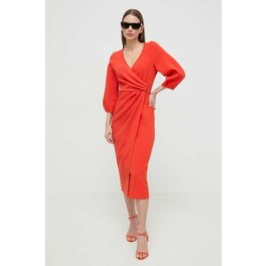 Nissa rochie culoarea portocaliu, midi, evazați RZ14824 imagine